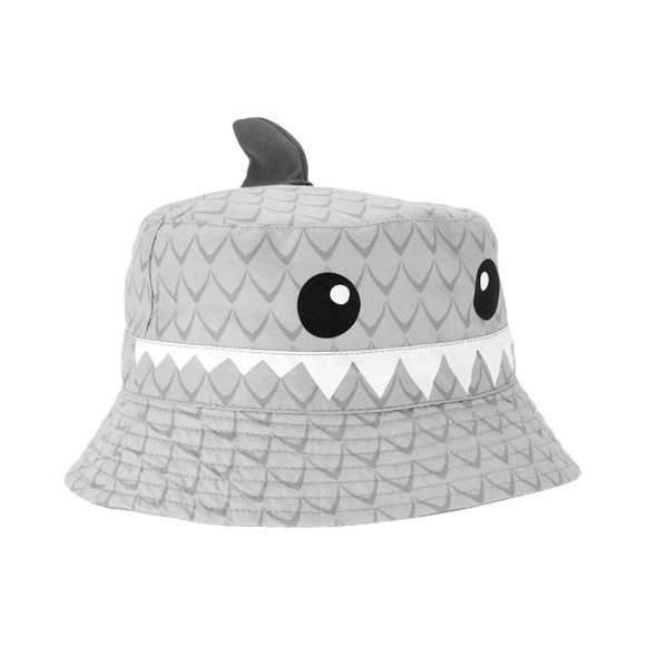 CARTER’S Gray Shark Bucket Hat Summer Swim Pool Beach Baby Boy Size 0 - 9 months - Picture 2 of 12